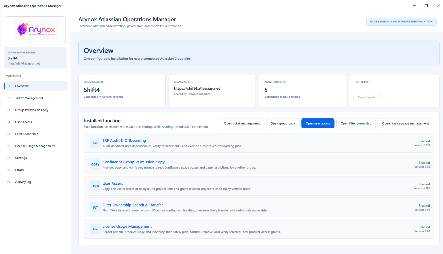 Arynox Atlassian Operation Manager