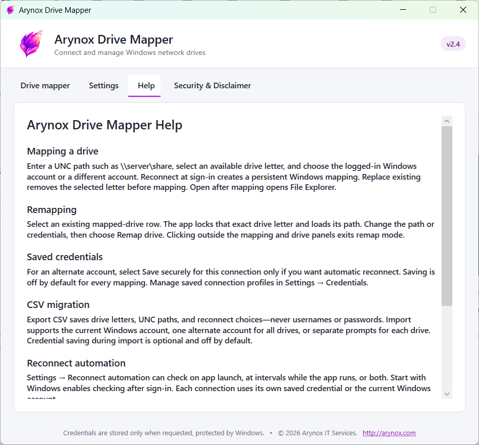 Arynox Drive Mapper