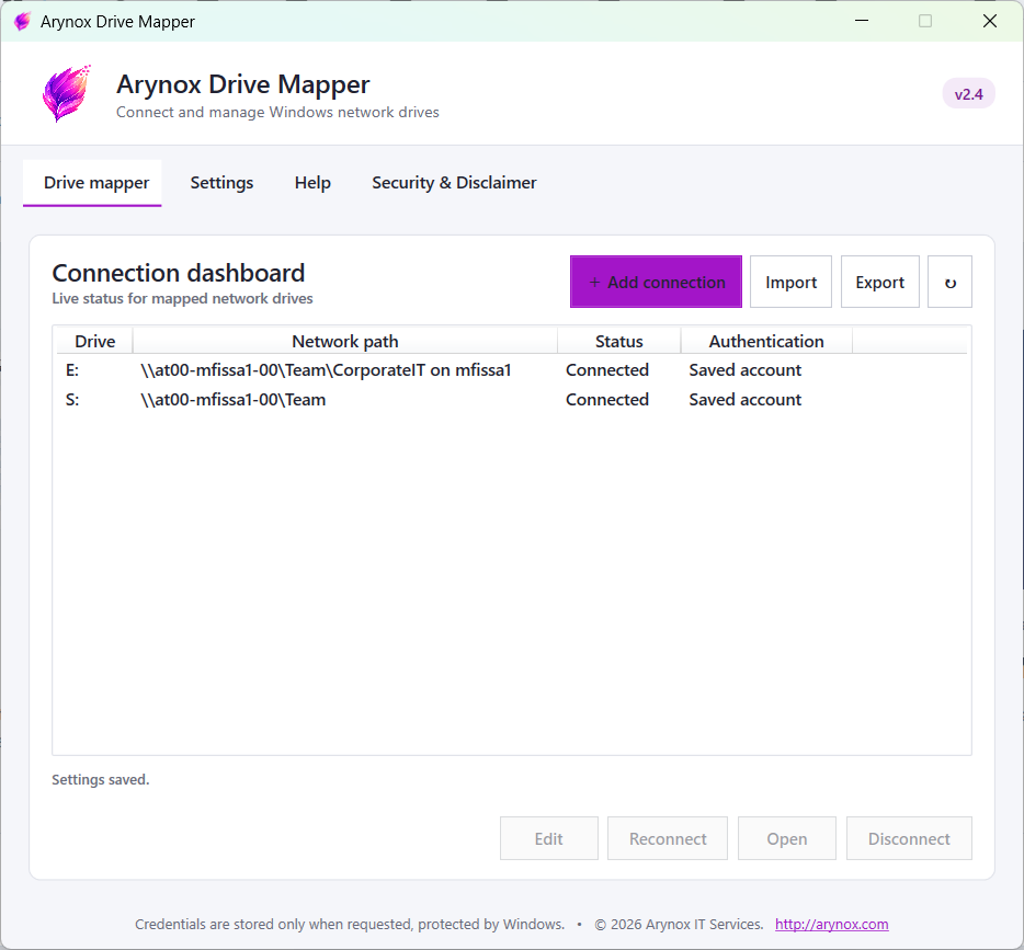 Arynox Drive Mapper